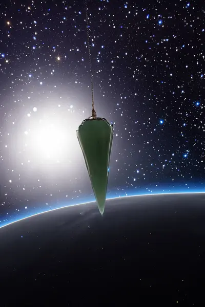 Бирюзовый Маятник Используемый Разложения Подвешенный Глубоком Космосе Лицензионные Стоковые Фото