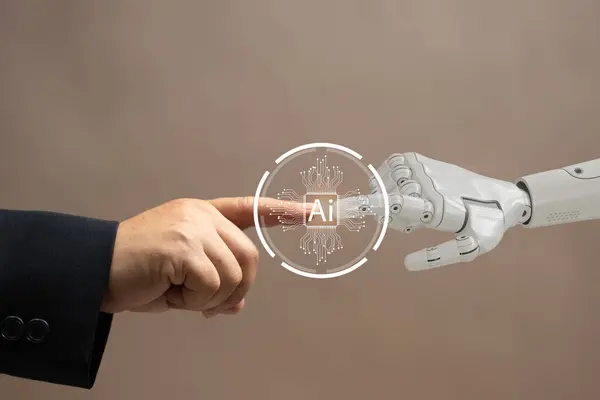 Yapay Zeka 'nın insan ve makine etkileşimini insan hayatına bağlayan yapay zeka teknolojisi. Yapay zeka işbirliğinin ve dijital dönüşümün geleceğini vurguluyor. makine öğrenme, nöral ağlar.