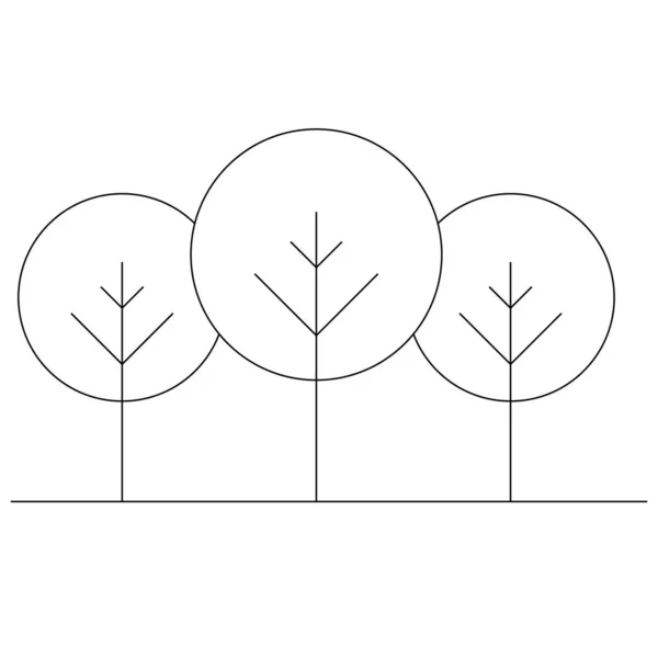 Estilo Plano Design Mínimo Ilustração Árvore Cor Preta Delineada Para —  Vetores de Stock