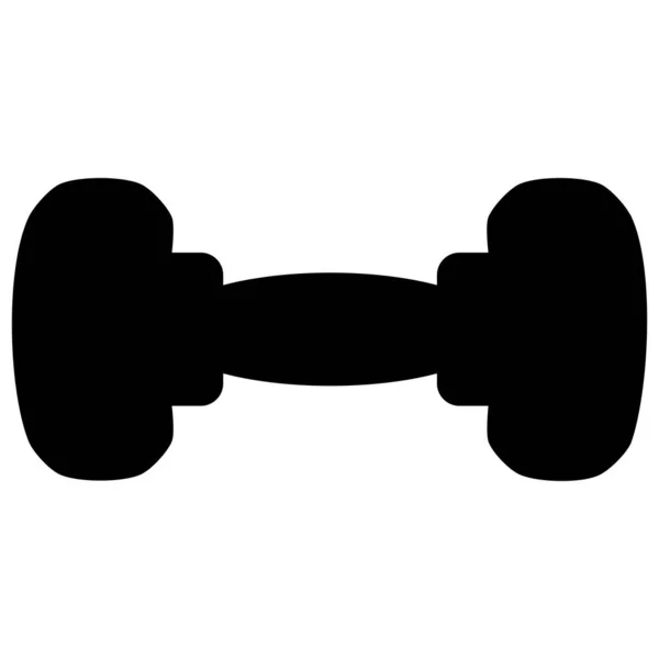 Dumbbell Gym Icon Simple Flat Style Trendy Black Color Vector — Stock Vector