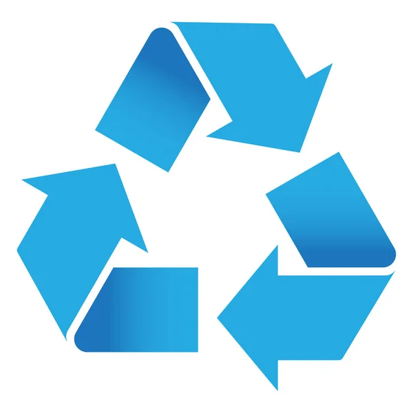 Znak Recyklingu Odzyskać Symbol Niebieski Kolor Ilustracji Obiekt Strzałką Element — Wektor stockowy