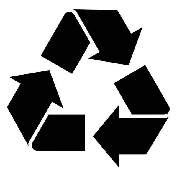 Sinal Reciclagem Recuperar Símbolo Objeto Cor Preta Com Seta Desenho —  Vetores de Stock