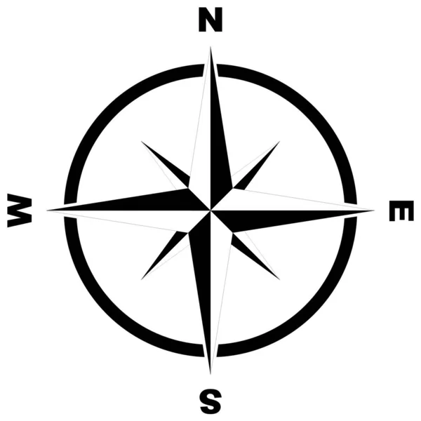 Panneau Boussole Étoile Nord Rose Des Vents Logo Boussole Avec — Image vectorielle