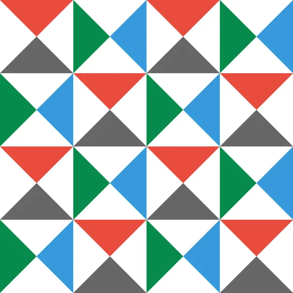 Modèle Géométrique Rouge Blanc Vert Gris Motif Carrelage Triangle Couleur — Image vectorielle