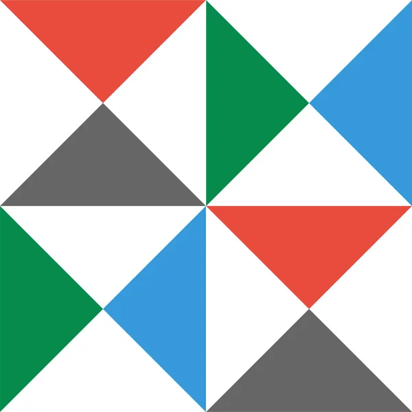 Modèle Géométrique Triangle Rouge Blanc Vert Gris Motif Carrelage Couleur — Image vectorielle