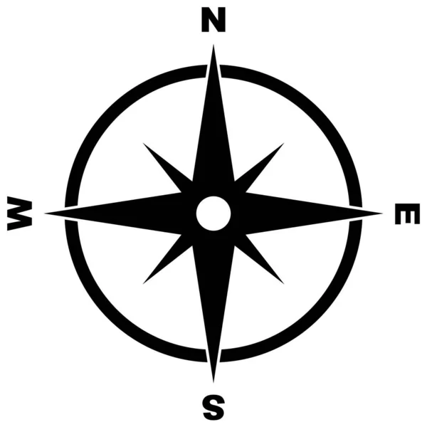 Compass Sign Northern Star Wind Rose Compass Logo Black Color — Stock Vector