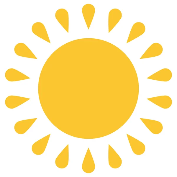 Yellow Sun Icon Hot Summer Flat Style Vector Design Sunlight — Stock Vector