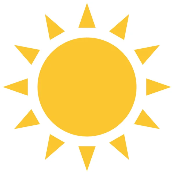 Yellow Sun Icon Flat Style Hot Summer Vector Design Sunlight — Stock Vector