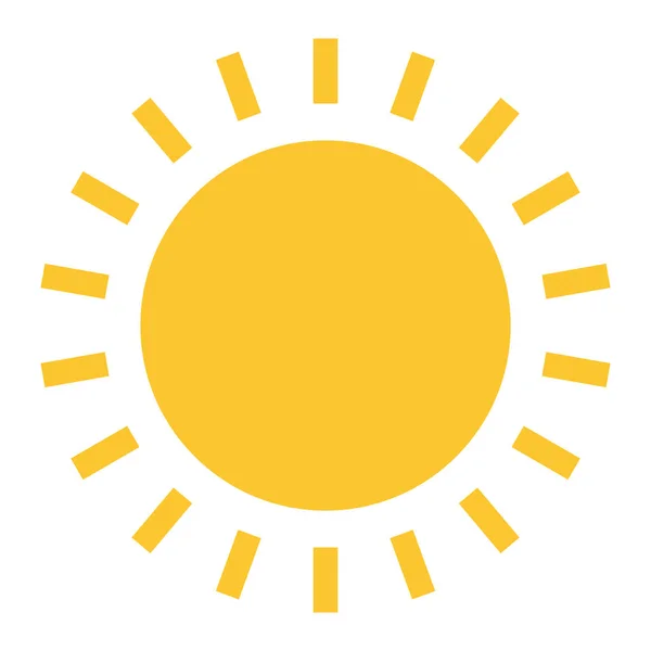 Yellow Color Hot Sun Icon Flat Style Summer Sky Object — Stock Vector