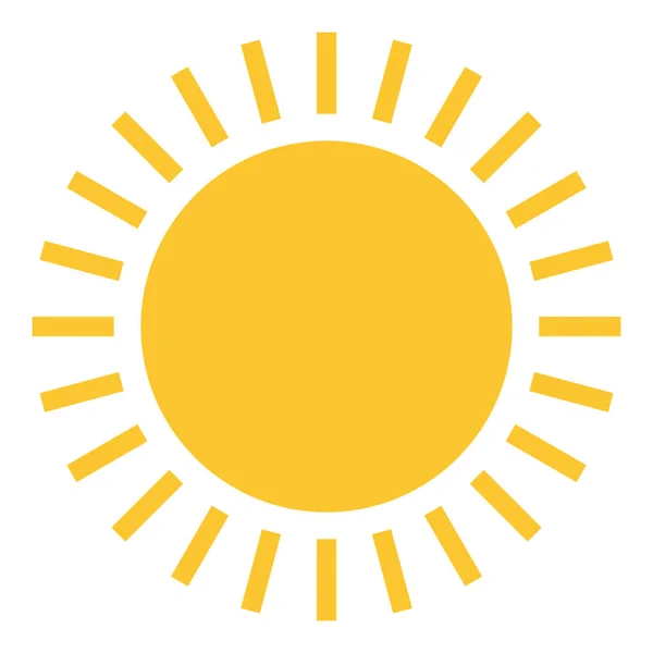 Yellow Sun Icon Flat Style Hot Summer Vector Design Sunlight — Stock Vector