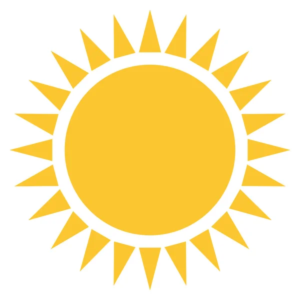 Icono Del Sol Color Amarillo Caliente Verano Diseño Vectores Estilo — Archivo Imágenes Vectoriales