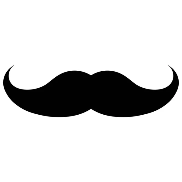 Moustache Icône Style Rétro Plat Symbole Couleur Noir Simple Illustration — Image vectorielle