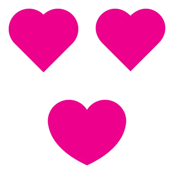 Formes Cœur Symbole Amour Santé Pensées Heureuses Vie Couleur Rose — Image vectorielle