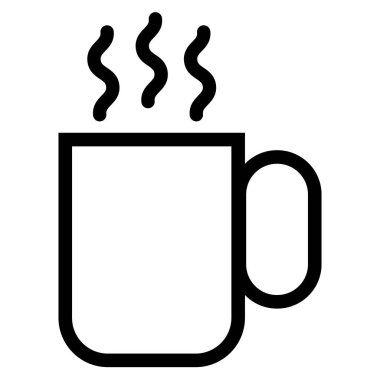 Kahve fincanı veya fincan, sıcak içecek nesnesi, bilgi için özet vektör simgesi, web sitesi veya beyaz arkaplanda izole edilmiş uygulama.