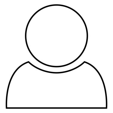 Kişi simgesi, siyah renkli düz stil, basit tasarım avatar grafik sembolü, UI için vektör nesnesi, mobil uygulama, ağ, lazer mezarı, vinil çıkartması. Vektör illüstrasyonu izole edildi.