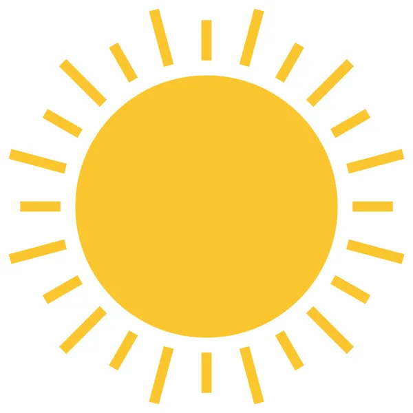 Sun Icon Yellow Color Hot Summer Flat Style Vector Design — Stock Vector