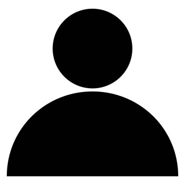 Kişi simgesi, düz stil siyah renk, basit avatar tasarımı, UI, uygulama, web, mobil, lazer mezarı, vinil çıkartması için vektör sembolü nesnesi. Vektör illüstrasyonu izole edildi.