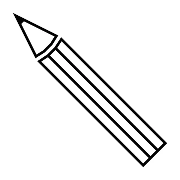 Олівець Плоский Стиль Простий Чорний Колір Лінії Контур Векторний Єкт — стоковий вектор