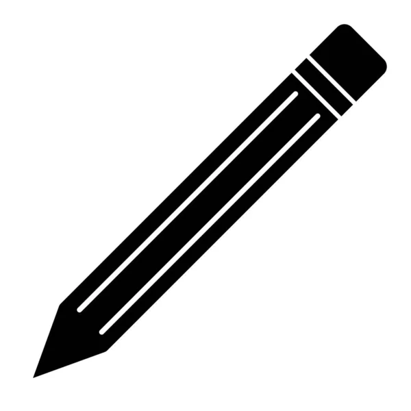 Ikona Ołówka Płaski Styl Prosty Czarny Kolor Linii Wektor Obiektu — Wektor stockowy