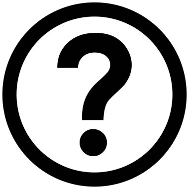 Soru işareti simgesi, siyah renk çizgisi düz daire tasarım yardım sembolü, SSS veya sorgu işareti vektör grafik çizimi, web, uygulama, mobil, etiket, etiket, çıkartma için renkli düğmeler.