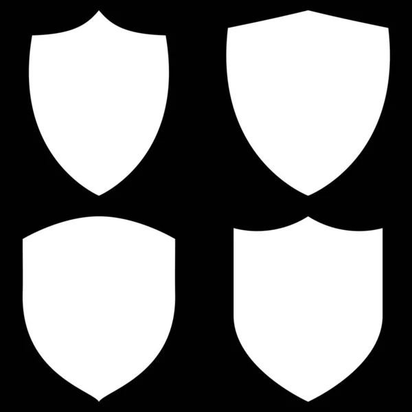 Shield Icon Set Flat Style White Color Beautiful Vektorsymbol Game — Stockvektor