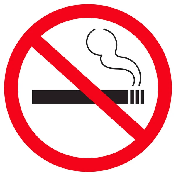 Geen Rookbord Trendy Verboden Icoon Voor Sigaret Tabak Rode Kleur — Stockvector