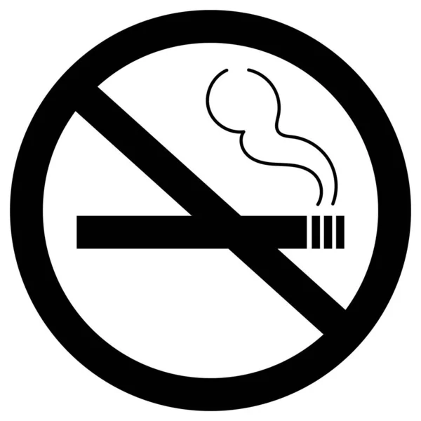 Žádné Kouření Módní Zakázaná Ikona Pro Cigarety Tabák Černá Barva — Stockový vektor