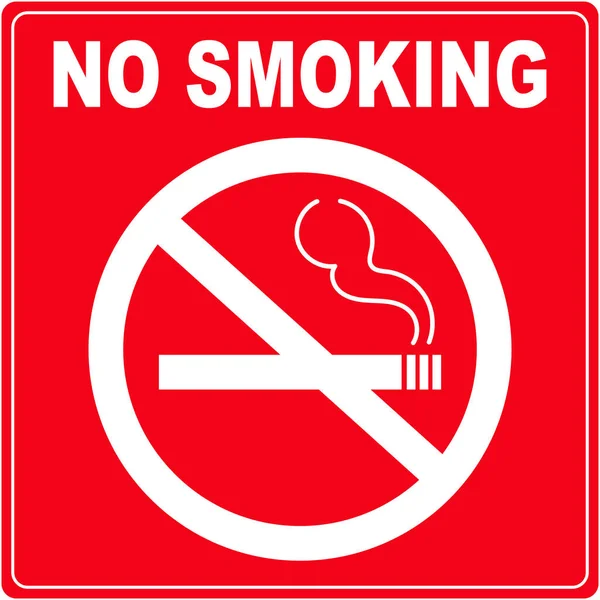 Rauchverbotsschild Trendiges Verbotsicon Für Zigaretten Tabak Mit Text Rote Und — Stockvektor