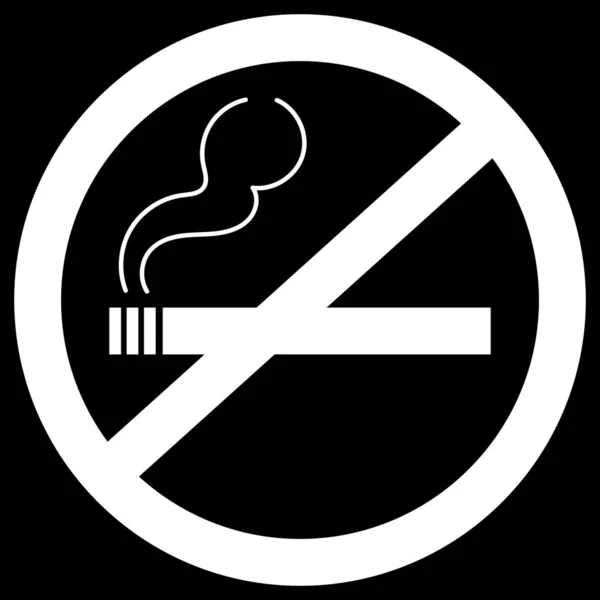 Ingen Røykesignal Trendy Forbudt Ikon Sigaretter Tobakk Symbol Hvitfargeforbudvektor Flat – stockvektor
