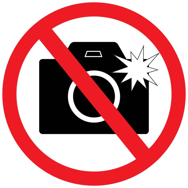 Geen Flitser Camera Toegestaan Teken Geen Fotograferen Fotografie Verbod Teken — Stockvector