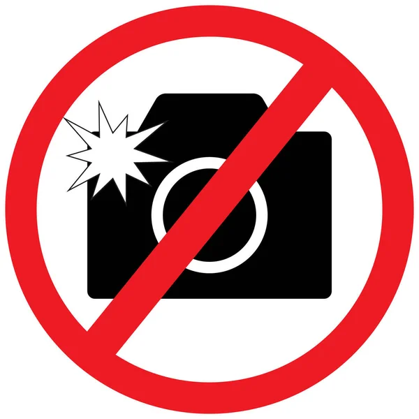 Geen Flitser Camera Toegestaan Teken Geen Fotograferen Fotografie Verbod Teken — Stockvector