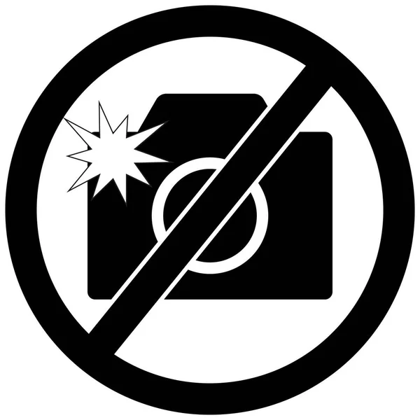 Keine Blitzlichtkamera Erlaubt Zeichen Kein Fotografieren Oder Fotografieren Verbotsschild Schwarzer — Stockvektor