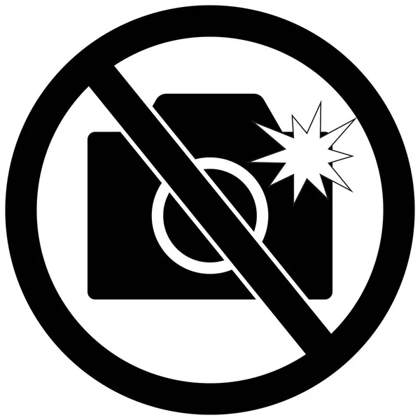 Keine Blitzlichtkamera Erlaubt Zeichen Kein Fotografieren Oder Fotografieren Verbotsschild Schwarzer — Stockvektor