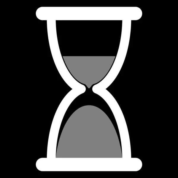 Hourglass Εικονίδιο Γυαλί Χρονόμετρο Άμμου Ρολόι Ρολόι Επίπεδο Στυλ Μαύρο — Διανυσματικό Αρχείο