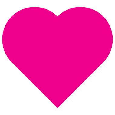 Kalp ikonu, güzel düz stil pembe sevgililer günü sembolü, mükemmel şekil aşk objesi, mutlu düşünceler, sağlık ya da yaşam çizim vektörü web, uygulama, mobil, UI, oyun. Beyazda izole edilmiş.