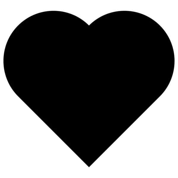 Καρδιά Εικονίδιο Όμορφο Επίπεδο Στυλ Μαύρο Χρώμα Ημέρα Του Αγίου — Διανυσματικό Αρχείο
