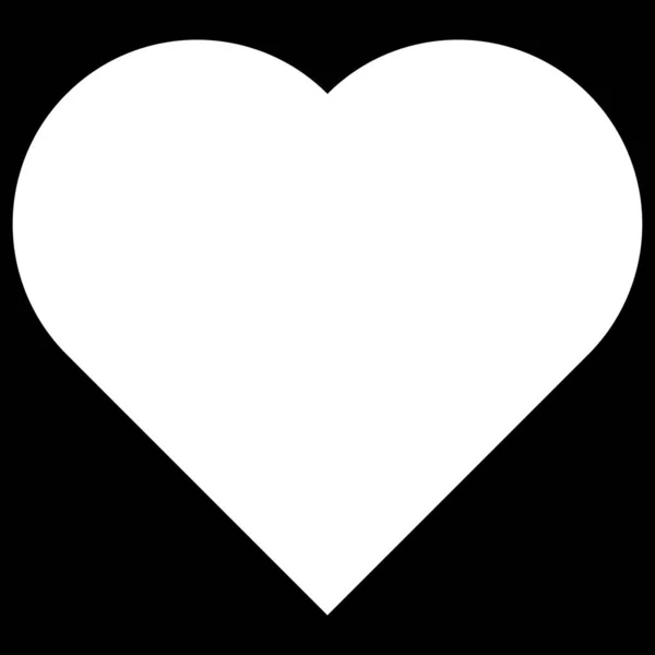 Καρδιά Εικονίδιο Όμορφο Επίπεδο Στυλ Λευκό Χρώμα Σύμβολο Ημέρα Του — Διανυσματικό Αρχείο