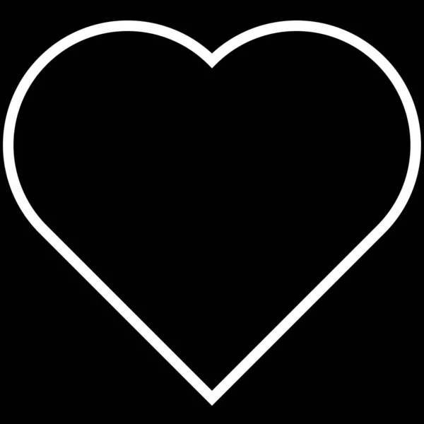 Καρδιά Εικονίδιο Όμορφο Επίπεδο Στυλ Λευκό Περίγραμμα Σύμβολο Ημέρα Του — Διανυσματικό Αρχείο