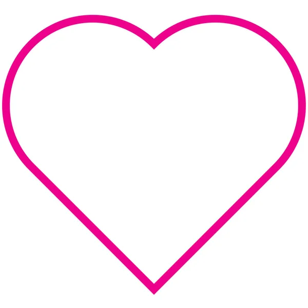 Kalp Ikonu Güzel Düz Stil Pembe Taslak Renk Sevgililer Günü — Stok Vektör