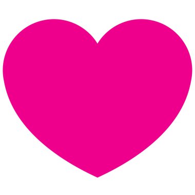 Kalp ikonu, güzel düz stil pembe sevgililer günü sembolü, mükemmel şekil aşk objesi, sağlık, yaşam ya da mutlu düşünce illüstrasyon vektörü oyun, uygulama, UI, web, mobil. Beyazda izole edilmiş.