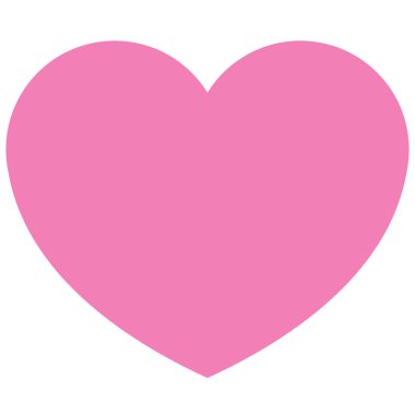 Kalp ikonu, güzel düz stil pembe renk Sevgililer Günü sembolü, mükemmel şekil aşk objesi, sağlık, yaşam ya da mutlu düşünce illüstrasyon vektörü oyun, uygulama, UI, mobil. Beyazda izole edilmiş.