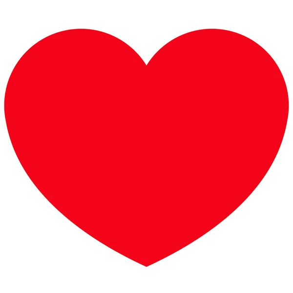 Kalp Ikonu Güzel Düz Stil Kırmızı Sevgililer Günü Sembolü Mükemmel — Stok Vektör
