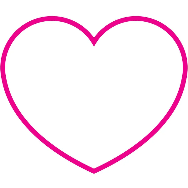 Καρδιά Εικονίδιο Όμορφο Επίπεδο Στυλ Ροζ Περίγραμμα Χρώμα Σύμβολο Ημέρα — Διανυσματικό Αρχείο