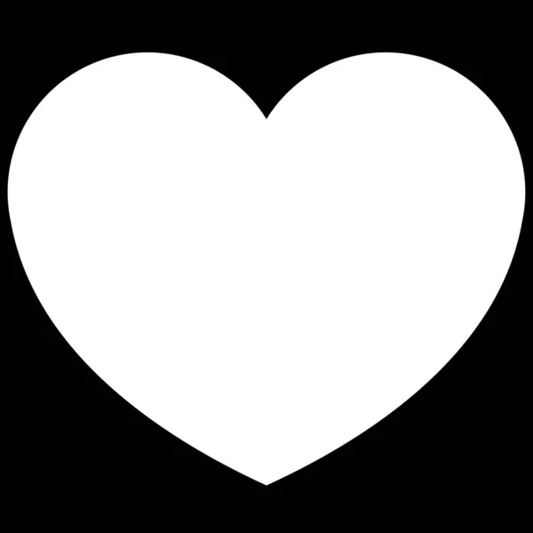 Καρδιά Εικονίδιο Όμορφο Επίπεδο Στυλ Λευκό Χρώμα Σύμβολο Ημέρα Του — Διανυσματικό Αρχείο