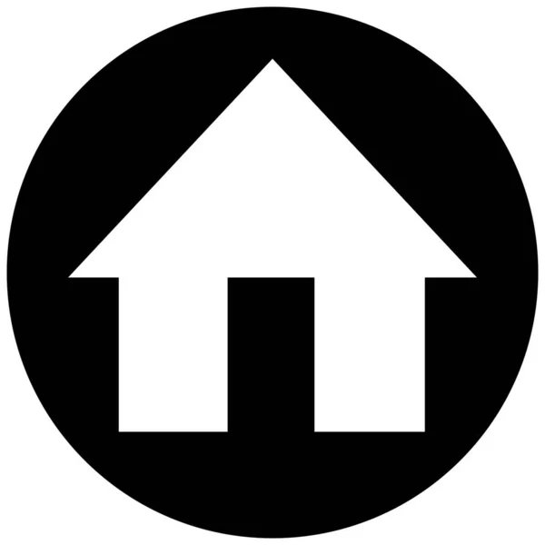Icône Maison Style Plat Couleur Blanche Remplie Maison Branchée Cercle — Image vectorielle