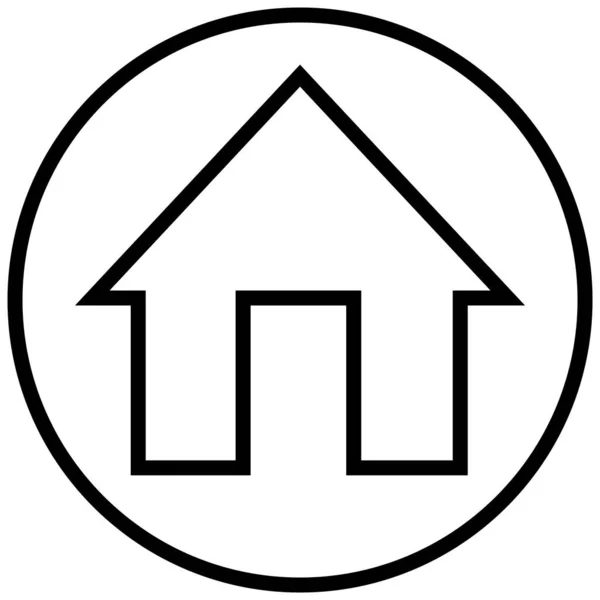 Icône Maison Style Plat Contour Couleur Noire Maison Branchée Ligne — Image vectorielle