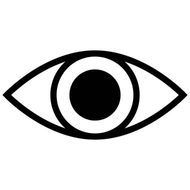 İnsan gözünün basit siyah-beyaz çizimi. Görüş, görüş, gözlem ya da maskesiz parola ile ilgili görsel kavramlar için mükemmel.
