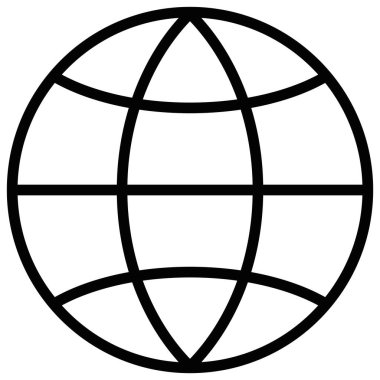 Genel ağ bağlantı sembolü. Dünya çapındaki bağlantı ve iletişimi temsil eden basit grafik tasarımı.