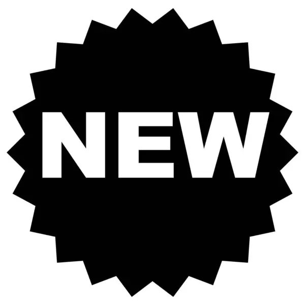 Nouvelle Étiquette Étiquette Promotion Style Plat Couleur Noire Pour Les — Image vectorielle