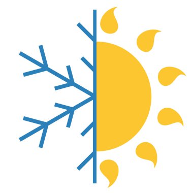 Sıcak ve soğuk, yaz ve kış, güneş ve kar, zıt sıcaklıkların grafiksel bir gösterimi.